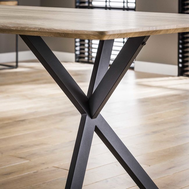 WoonStijl Eetkamertafel 190 ovaal blad Eiken antiquewash