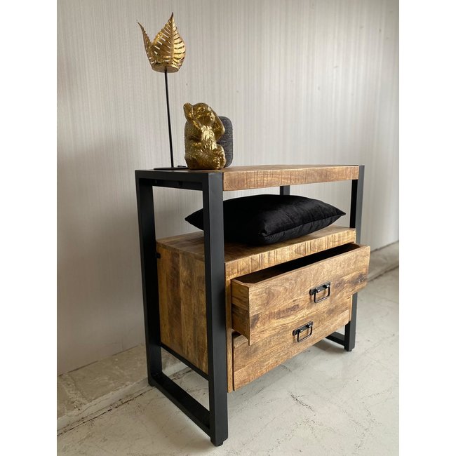 Benoa Ladekast Mango industrieel met open vak