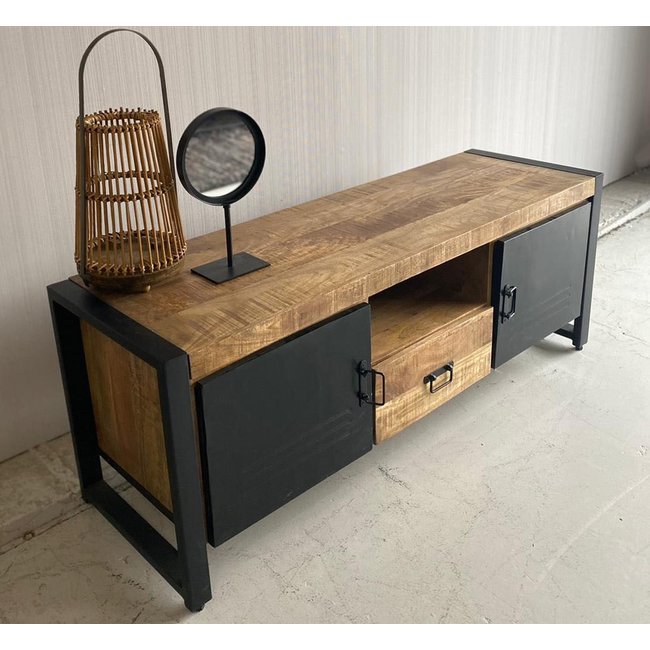 Benoa TV meubel Bas mango met staal medium