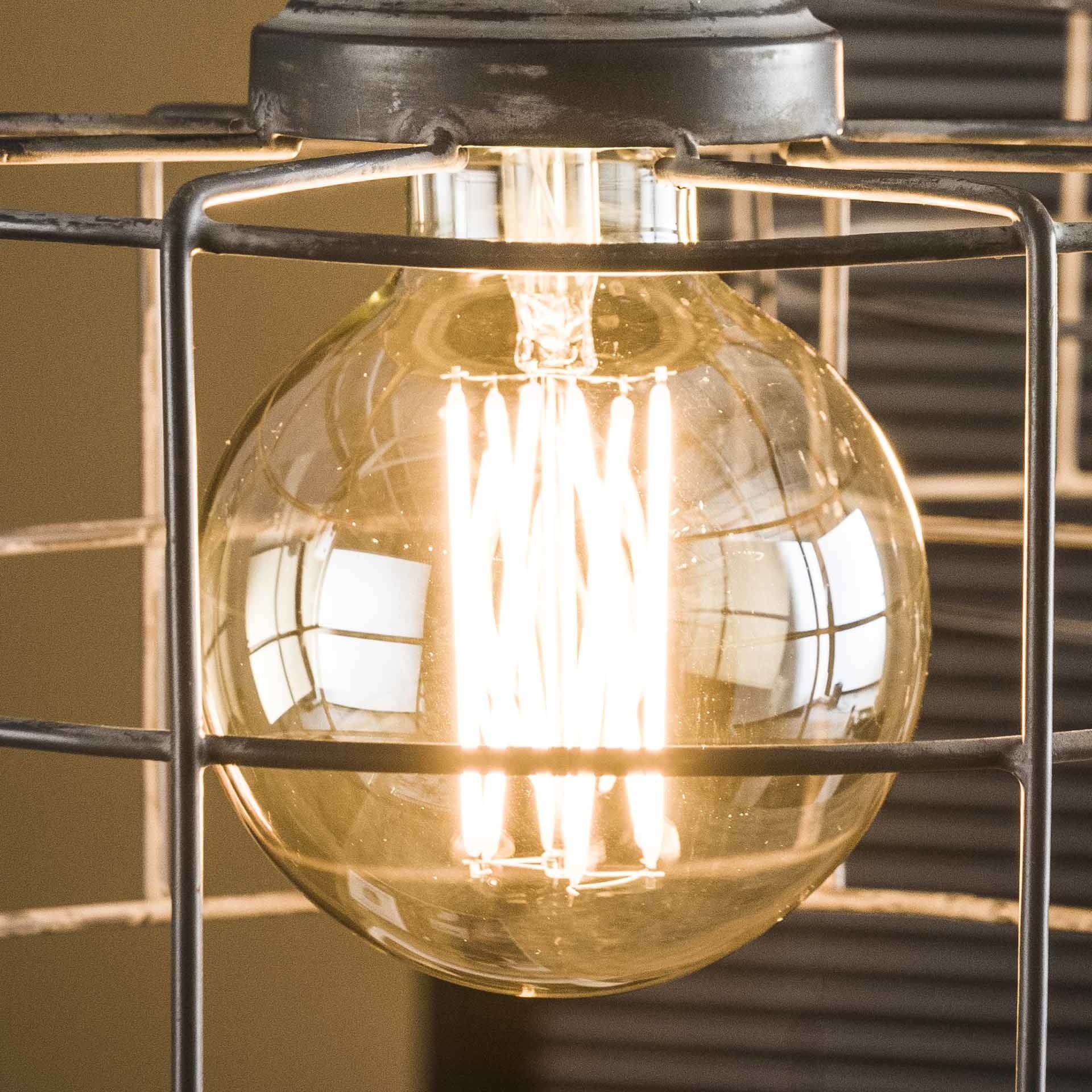 favoriete Dijk Niet doen Lichtbron LED filament bol Ø9 5 - E27 6W dimbaar / Amberkleurig glas -  Houten Meubel Outlet