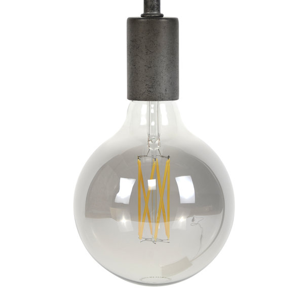 WoonStijl Lichtbron LED filament bol Ø12 5 - E27 6W 2100K 450lm dimbaar / Smoke grey glas