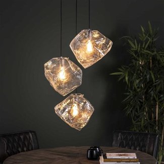 WoonStijl Hanglamp Rock Clear glas Getrapt 3L