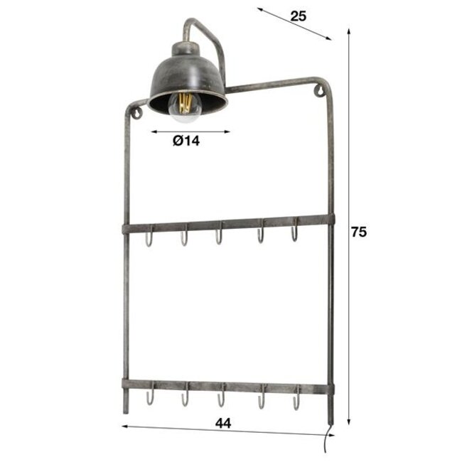 WoonStijl Kapstoklamp 2x5 Haken