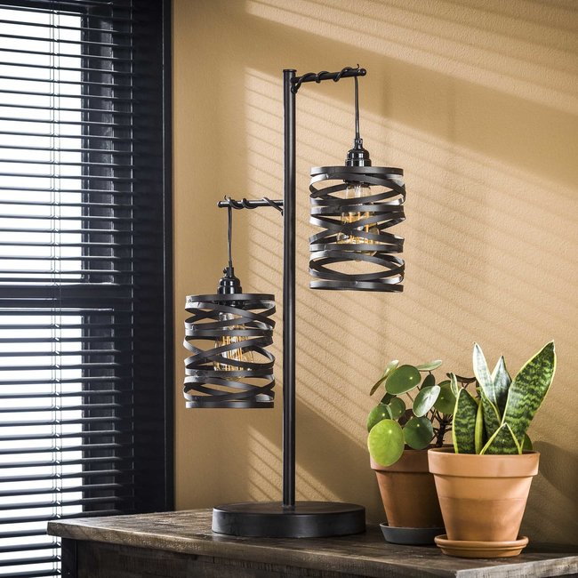 WoonStijl Tafellamp 2L spindle / Slate grey