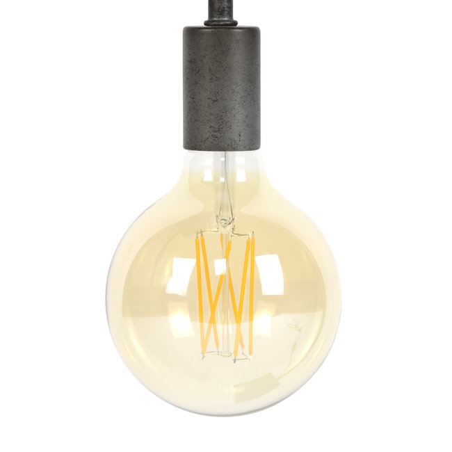 WoonStijl Lichtbron LED filament bol Ø12 5 - E27 6W 2100K 450lm dimbaar / Amberkleurig glas