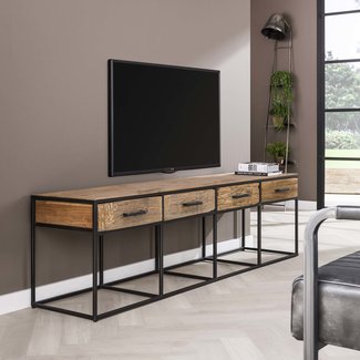 WoonStijl TV meubel Float hardhout 4 lades -180 cm