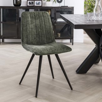 WoonStijl Eetkamerstoel velvet straight stitch - diverse kleuren