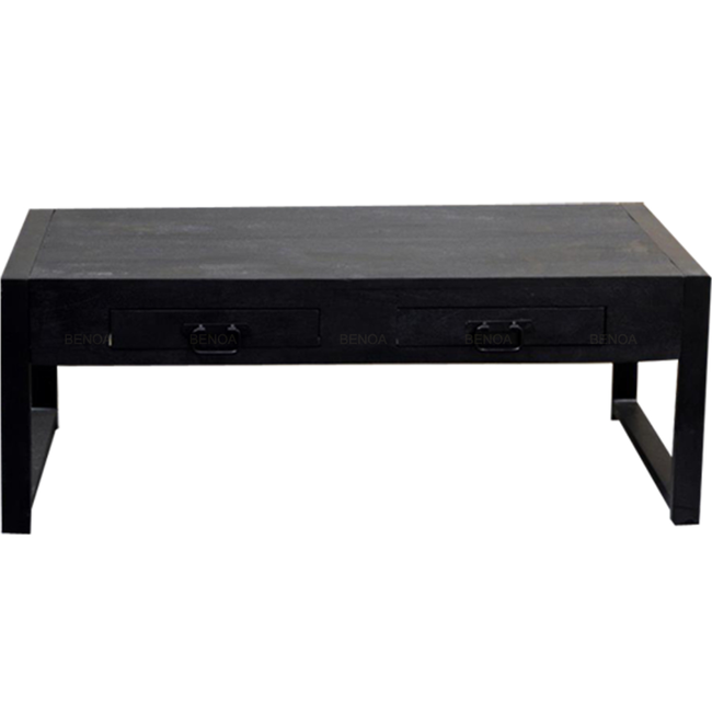 Benoa Salontafel Industrial zwart Mango met lades