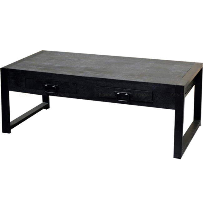 Benoa Salontafel Industrial zwart Mango met lades