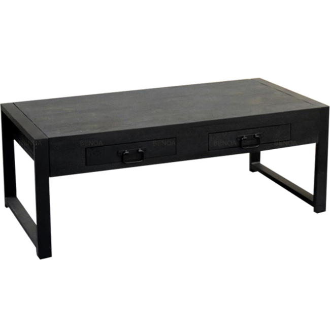 Benoa Salontafel Industrial zwart Mango met lades