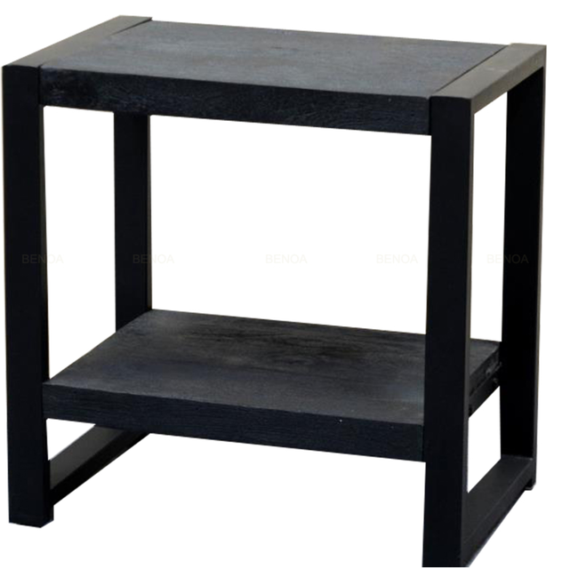 Benoa Nachtkastje/ bijzettafel Industrial Zwart Mango