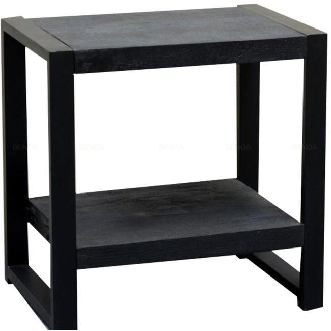 Benoa Nachtkastje/ bijzettafel Industrial Zwart Mango