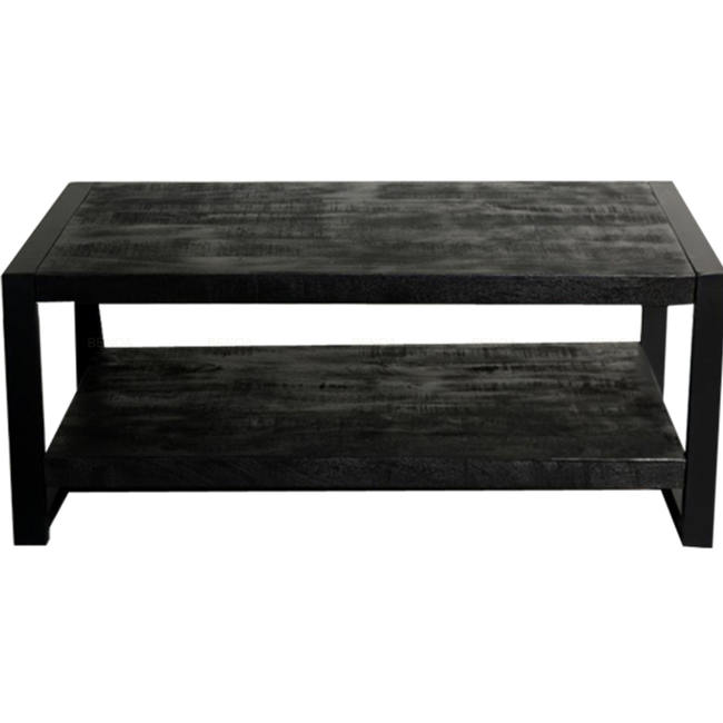 Benoa Salontafel Industrial Zwart Mango met onderblad
