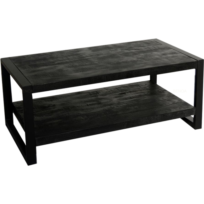 Benoa Salontafel Industrial Zwart Mango met onderblad