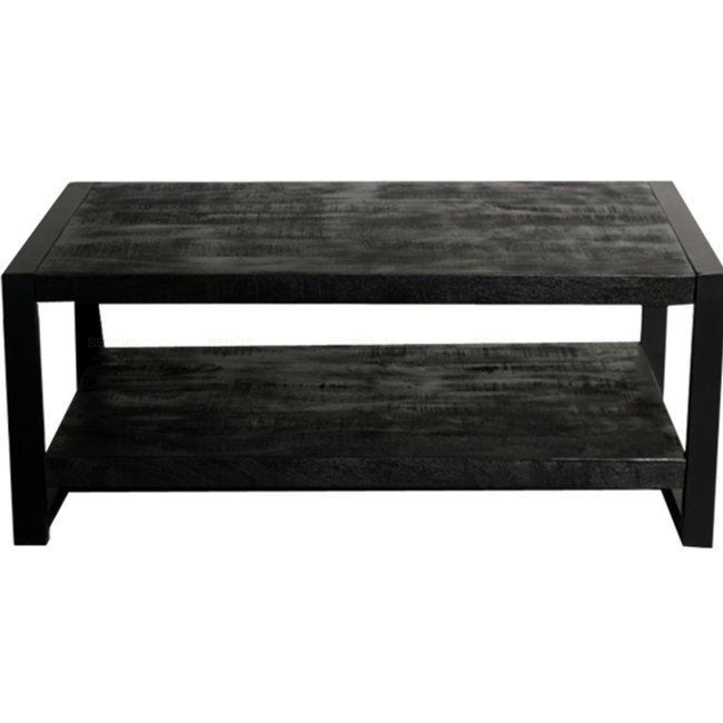 Benoa Salontafel Industrial Zwart Mango met onderblad