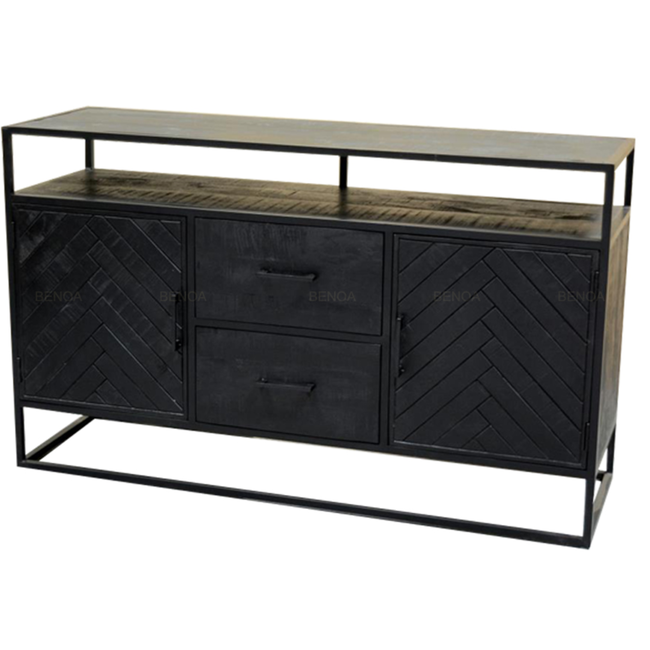 Benoa Dressoir zwart mango Jax klein 150 cm