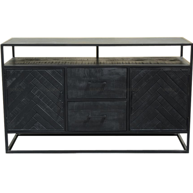 Benoa Dressoir zwart mango Jax klein 150 cm