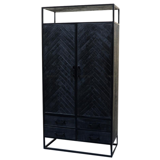 Benoa Opbergkast zwart mango Jax