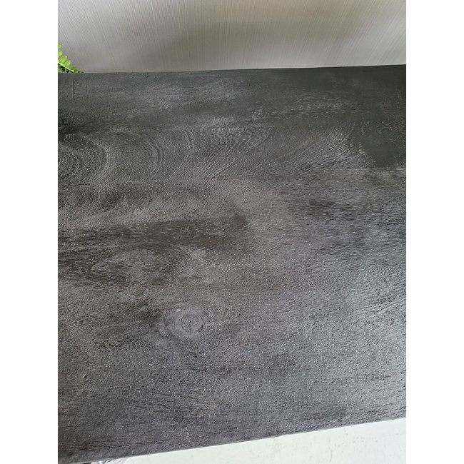 Benoa Sidetable zwart mango met 2 lades en onderblad