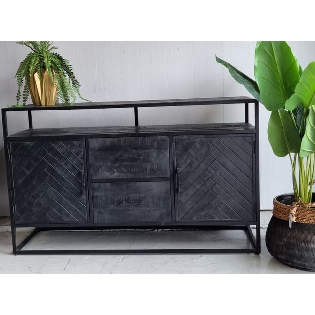 Benoa Dressoir zwart mango Jax klein 150 cm