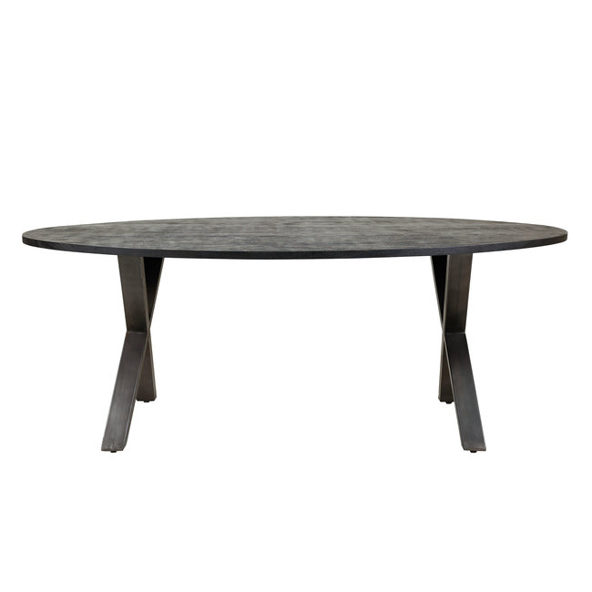 WoonStijl Eetkamertafel ovaal 200x105 Yucon black