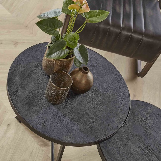 WoonStijl Bijzettafel set van 2 Yucon black
