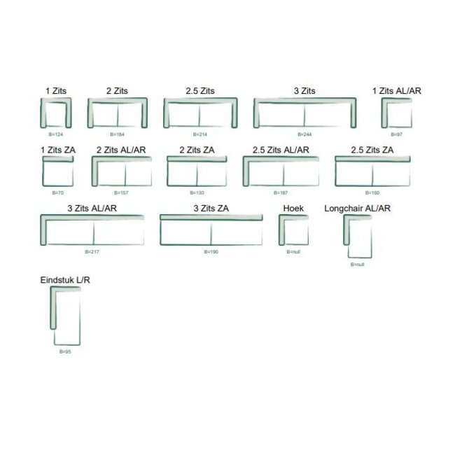 Wildeboer v/d Weide Hoekbank Levi - Diverse kleuren en opstellingen