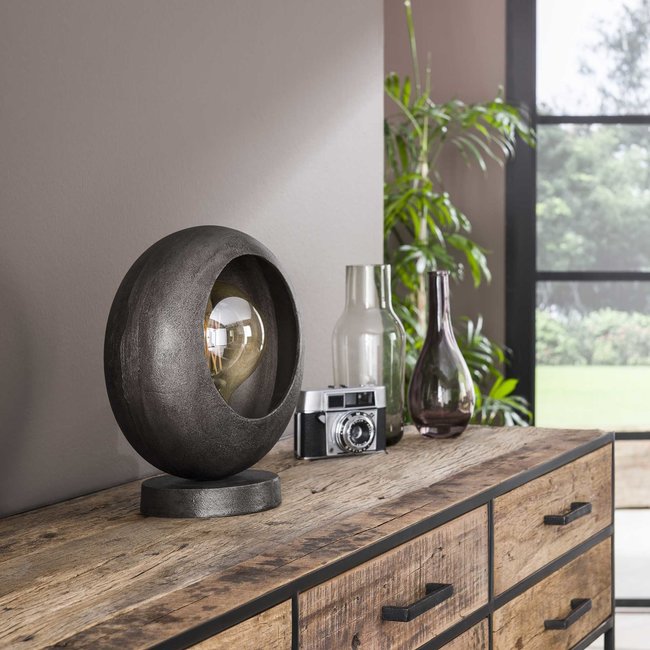 WoonStijl Tafellamp track alu zwart nikkel