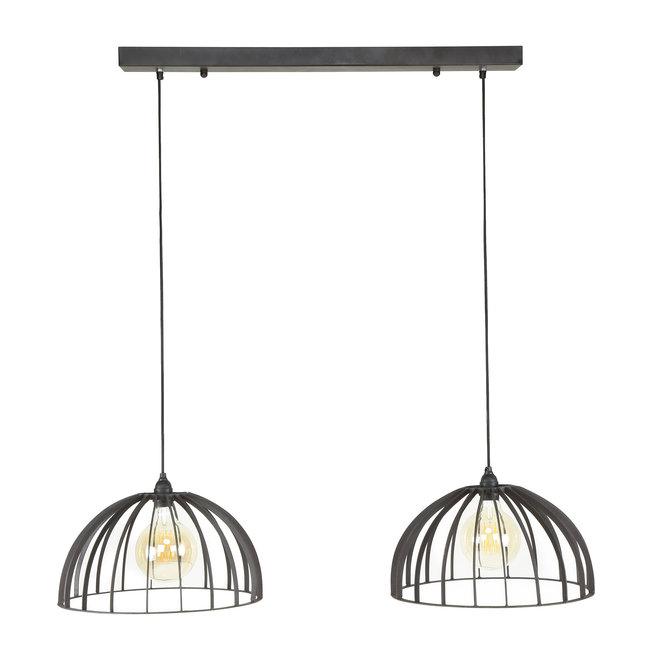 WoonStijl Hanglamp 2L capitol zwart bruin