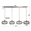 WoonStijl Hanglamp 4x Ø35 disk wire copper twist / Zwart nikkel