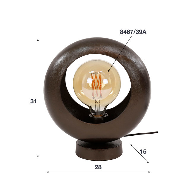 WoonStijl Tafellamp track alu zwart nikkel