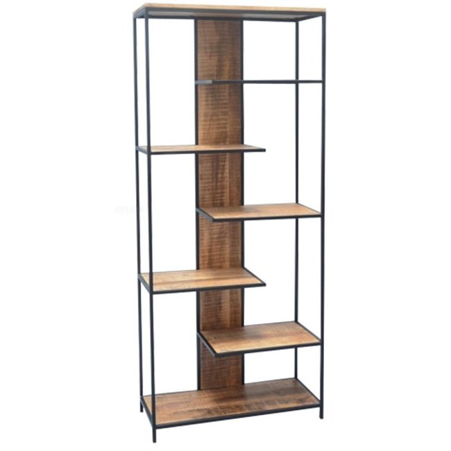 Benoa Boekenkast mango 180 cm met speelse verspringende planken