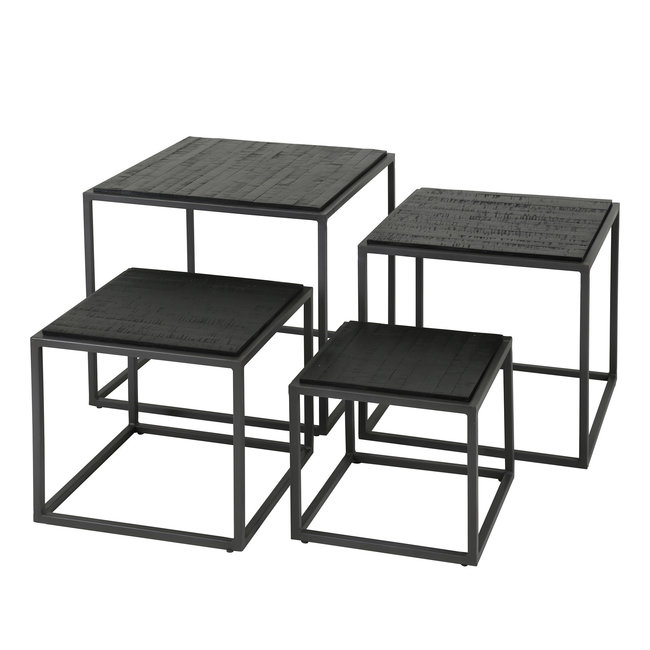 WoonStijl Salontafel set van 4 Teca black