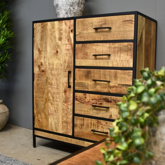 Benoa Ladekast Mango met deur en 5 lades GB