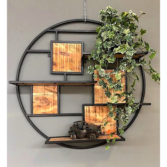 Benoa Wandrek open rond mango industrieel - 80 cm