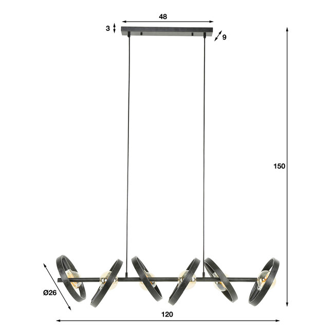 WoonStijl Hanglamp 6L hover