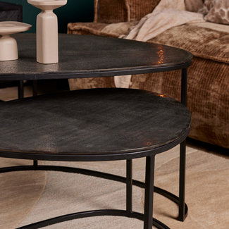 Starfurn Salontafel set Lana Zwart aluminium