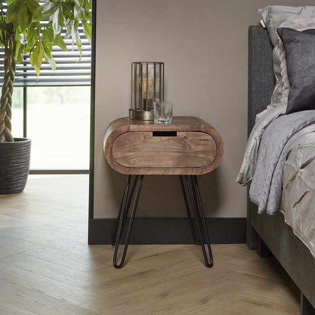 WoonStijl Nachtkastje barrel met 1 lade