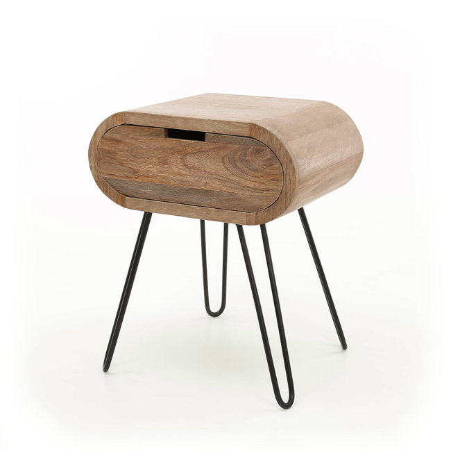WoonStijl Nachtkastje barrel met 1 lade