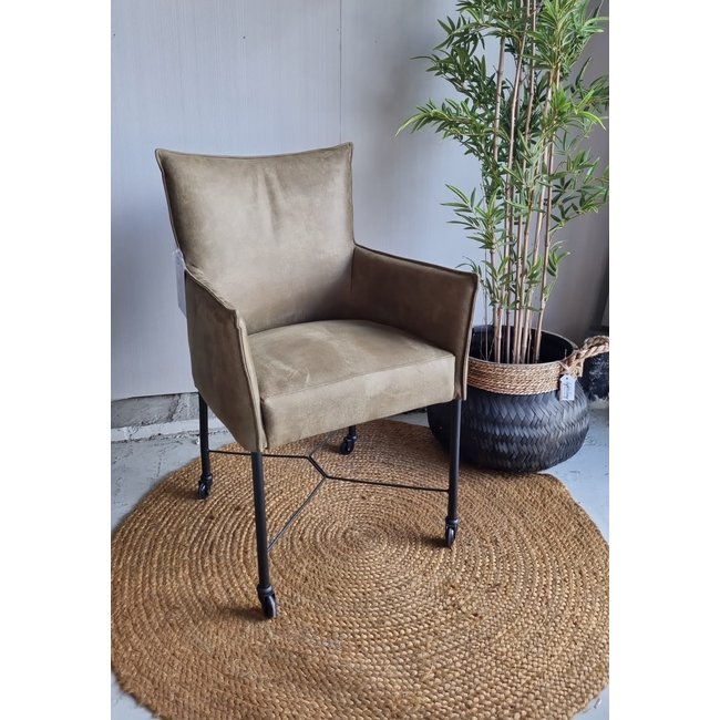 Benoa Eettafelstoel Maastricht - Cognac, bruin, antraciet en groen