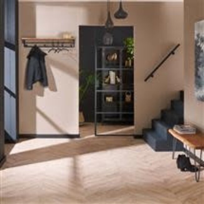 WoonStijl Kapstok Custom acacia met 6 haken en hoedenplank