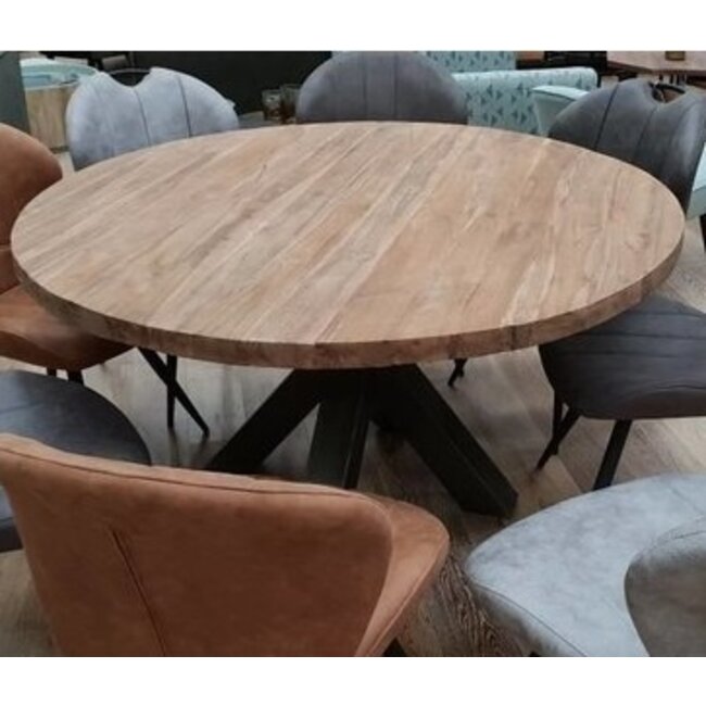 Benoa Eettafel rond met dik massief teak blad Ø 150 cm