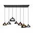 WoonStijl Hanglamp 4+3 disk glass tricolore