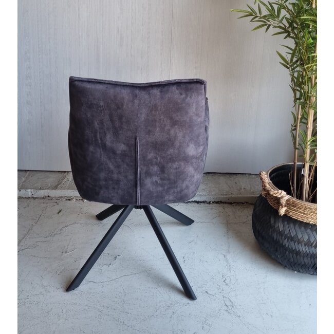 Starfurn Eettafelstoel Dani velvet antraciet