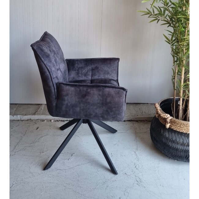 Starfurn Eettafelstoel Dani velvet antraciet
