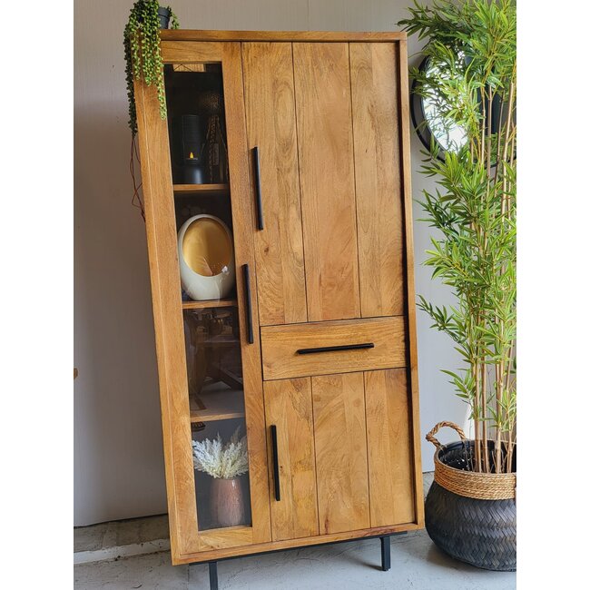 Benoa Opbergkast Jayden met vitrinedeur 85 cm breed