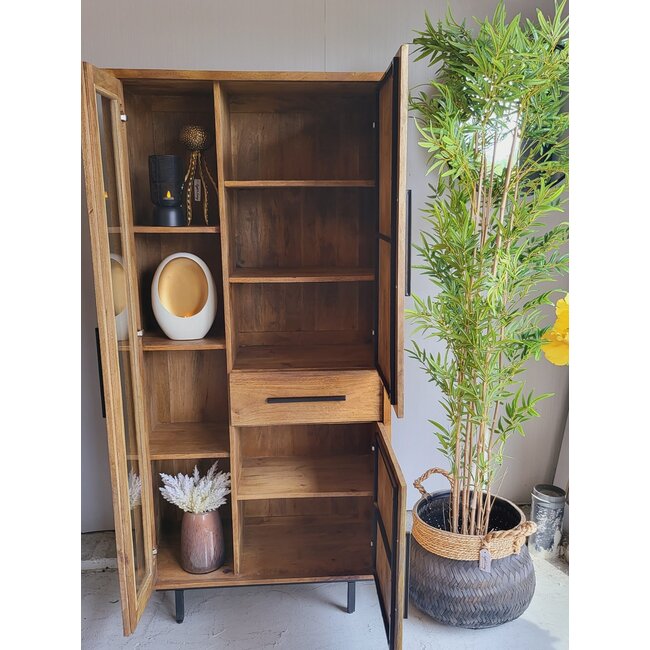 Benoa Opbergkast Jayden met vitrinedeur 85 cm breed