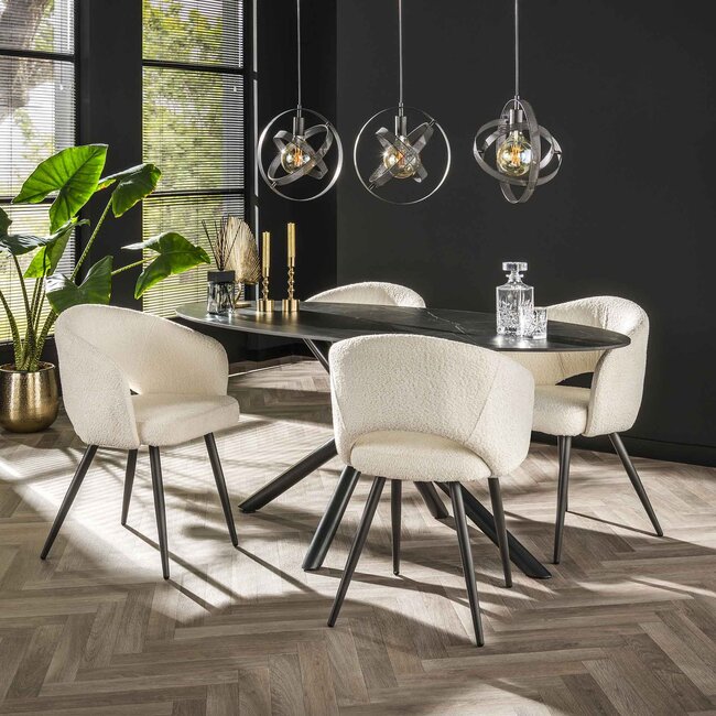 WoonStijl Eetkamerstoel Salon Boucle wit