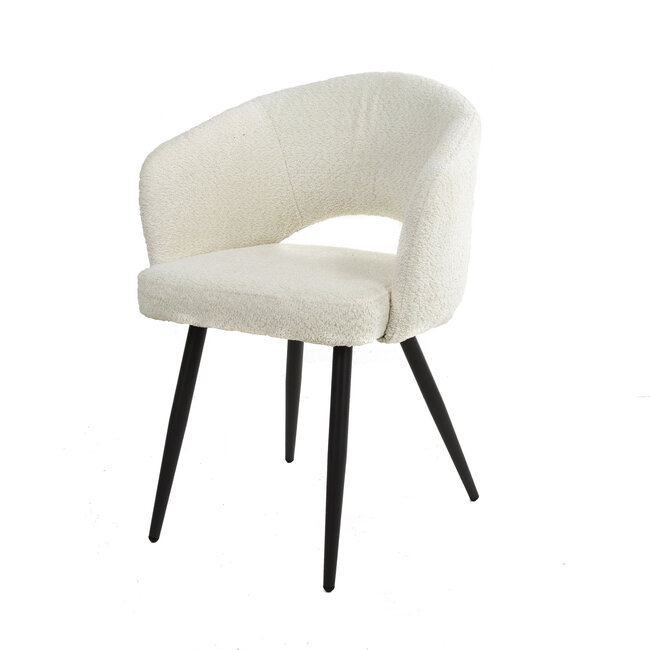 WoonStijl Eetkamerstoel Salon Boucle wit