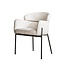 WoonStijl Eetkamerstoel Boucle ronde rug Curva wit
